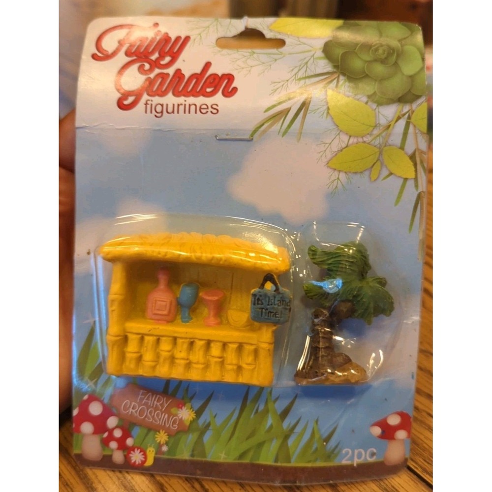 New Fairy Garden Figurines 2 pc Fairy Crossing Resin Set